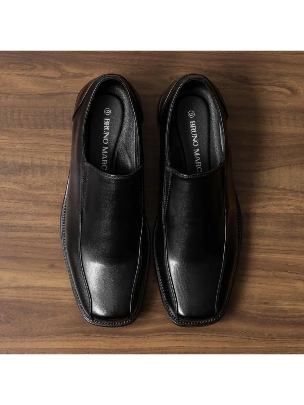 Men's Slip-On Dress Loafers | Formal Classic Square Toe Shoes for Office